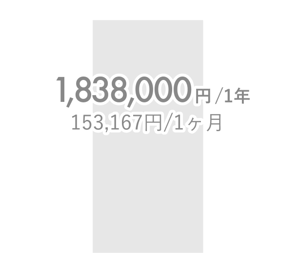 1,838,000円/1年(153,167円/1ヶ月)